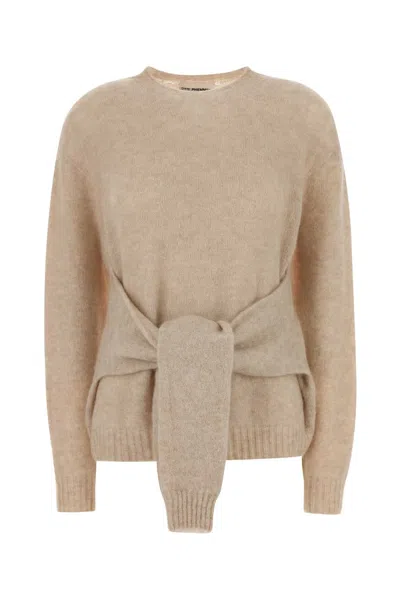 Des_phemmes Des Phemmes Stretch Nylon & Alpaca Blend Sweater In Beige O Tan
