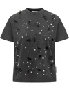 Des_phemmes Des Phemmes T-shirt With Rhinestones, Pearls And Feathers In Gray