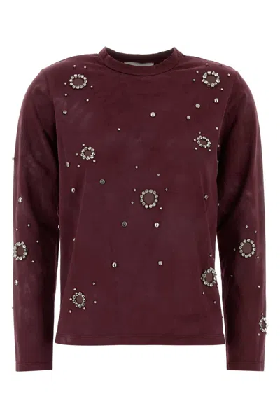 Des_phemmes Des Phemmes T-shirt Ls Ricamo In Purple