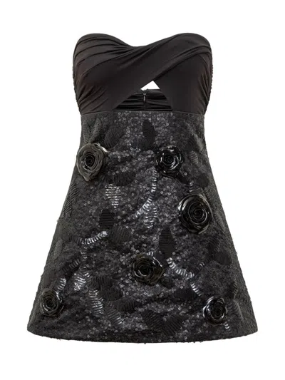 DES_PHEMMES DES_PHEMMES DRESS WITH FLORAL DECORATION