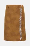 Des_phemmes Des Phemmes Camel Synthetic Leather Skirt In Brown