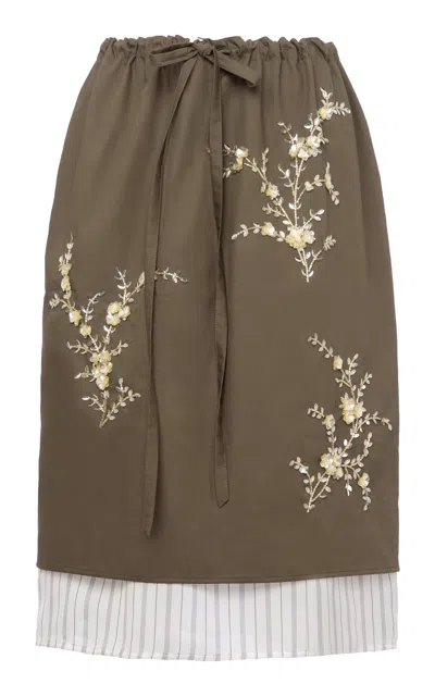 Des_phemmes Embellished Cotton Knee-length Skirt In Brown