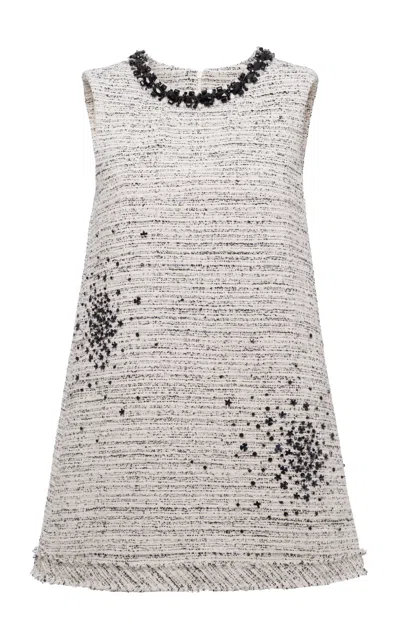 Des_phemmes Embellished Cotton-blend Mini Dress In White