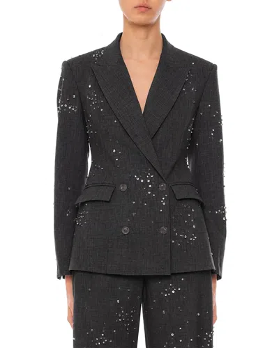 Des_phemmes Embellished Double Breasted Blazer In Blue