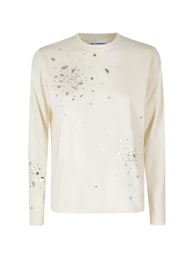 Des_phemmes Embellished Long-sleeve T-shirt In White
