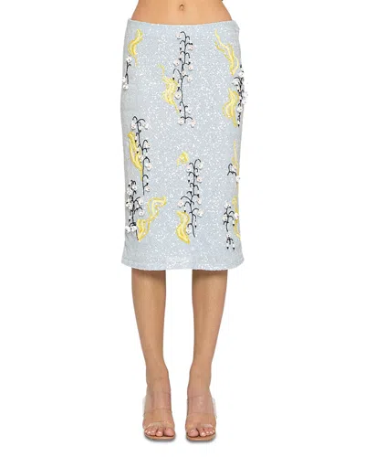 Des_phemmes Embellished Pencil Skirt In Purple