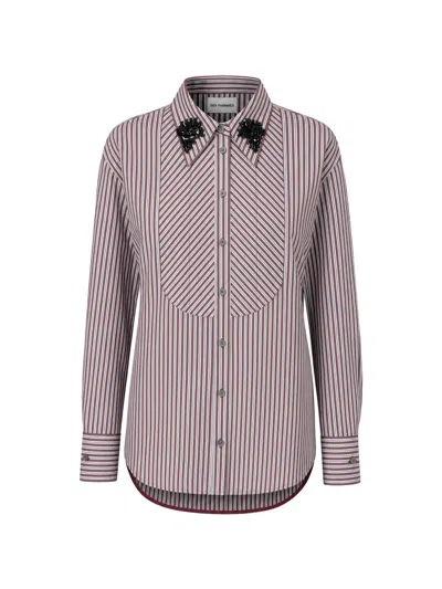 Des_phemmes Embellished Striped Shirt In Multi