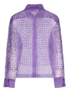 Des_phemmes Embellished Tulle Shirt In Purple