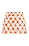 Des_phemmes Embroidered Geometric Mini Skirt In Orange