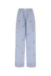 Des_phemmes Grey Stripes Relaxed Elasticated Pants In Blue