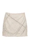 Des_phemmes Embroidered Tweed Mini Skirt In Ivory