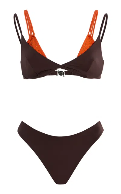 Des_phemmes Exclusive La Isla Double Bikini In Brown