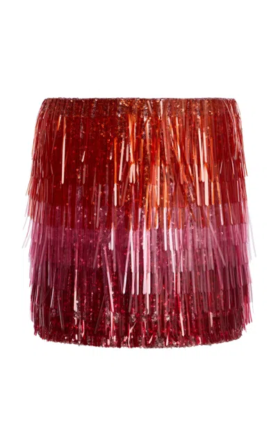 Des_phemmes Exclusive La Isla Fringed Micro Skirt In Multi