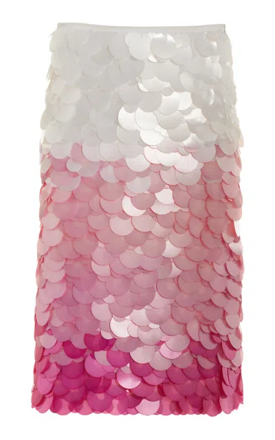 Des_phemmes Exclusive Paillette-sequined Mesh Midi Skirt In Pink