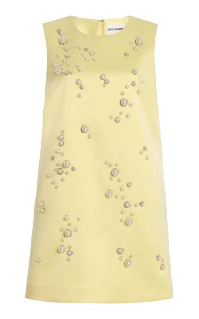 Des_phemmes Exclusive Riviera Embellished Mini Shift Dress In Yellow
