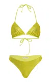 Des_phemmes Exclusive Riviera Embroidered Bikini In Green