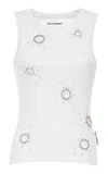 Des_phemmes Eyelet-detailed Classic Stretch-cotton Tank Top In White
