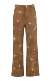 Des_phemmes Faux Suede Cargo Pant In Tan