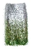 Des_phemmes Feather Sequined Panel Midi Skirt In Green