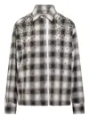 Des_phemmes Des Phemmes Shirt In Plaid With Rhinestones In Gray