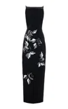 Des_phemmes Floral Bead-embellished Maxi Dress In Black