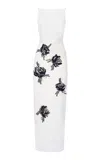 Des_phemmes Floral Bead-embellished Maxi Dress In White