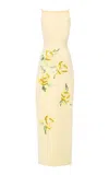 Des_phemmes Floral Bead-embellished Maxi Dress In Yellow