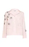 Des_phemmes Floral-embellished Pajama Shirt In Pink