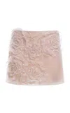 Des_phemmes Floral Embroidered Tulle Mini Skirt In White
