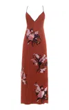 Des_phemmes Floral Embroidery Slip Dress In Red