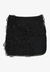 Des_phemmes Floral Lace Applique Mini Skirt In Black