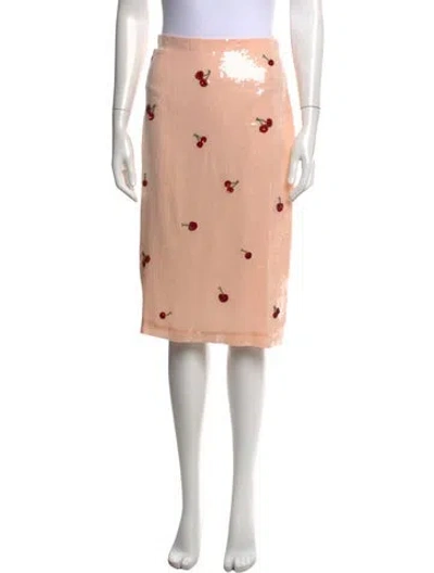 Pre-owned Des_phemmes Floral Print Midi Length Skirt In Pink