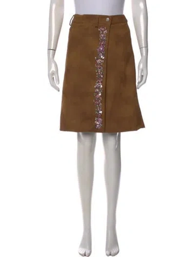 Pre-owned Des_phemmes Floral Print Midi Length Skirt W/ Tags In Brown