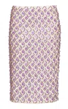 Des_phemmes Geometric Sequined Cotton Midi Skirt In Neutral