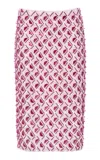 Des_phemmes Geometric Sequined Cotton Midi Skirt In Pink