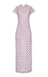 Des_phemmes Geometric Sequined Qipao Maxi Dress In Multi
