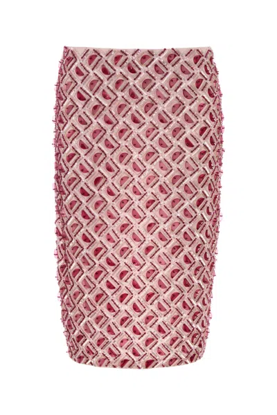 Des_phemmes Gonna In Crepe Rosa Donna In Red