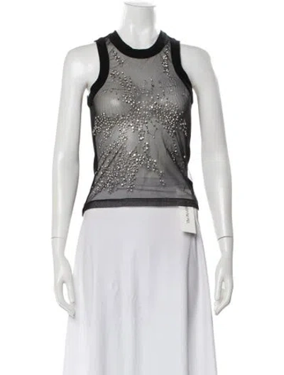 Pre-owned Des_phemmes Graphic Print Crew Neck Top In White