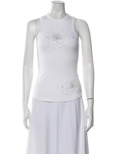 Pre-owned Des_phemmes Graphic Print Crew Neck Top In White