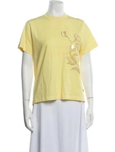 Pre-owned Des_phemmes Graphic Print Crew Neck T-shirt In Yellow