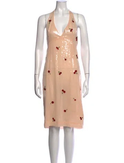 Pre-owned Des_phemmes Graphic Print Knee-length Dress In Neutrals