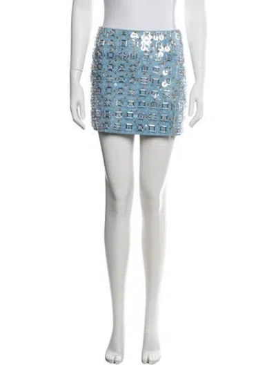 Pre-owned Des_phemmes Graphic Print Mini Skirt In Blue