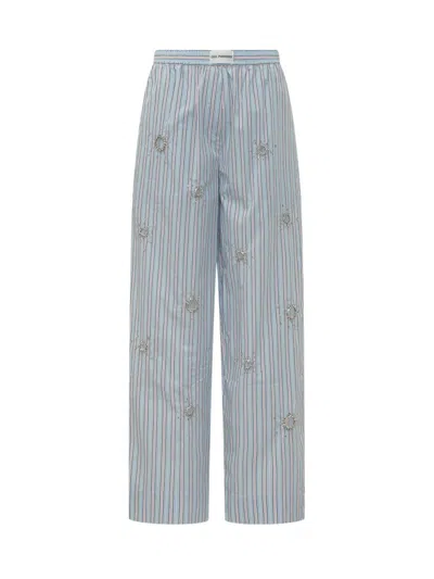 DES_PHEMMES GREY STRIPES RELAXED ELASTICATED PANTS
