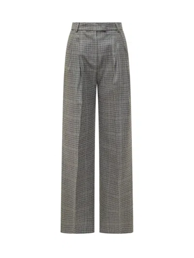 Des_phemmes Grey Tailored Checks Pleated Pants In Gray