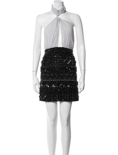 Pre-owned Des_phemmes Halterneck Mini Dress In White