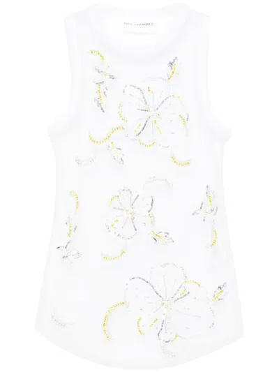 Des_phemmes Hibiscus Tank Top In White