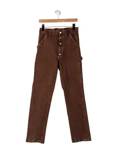 Pre-owned Des_phemmes High-rise Straight Leg Jeans In Brown