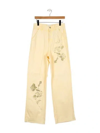 Pre-owned Des_phemmes High-rise Wide Leg Jeans W/ Tags In Yellow