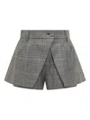 Des_phemmes Houndstooth-pattern Tailored Skort In Gray