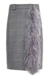 Des_phemmes Houndstooth Wrap Skirt In Dark Grey